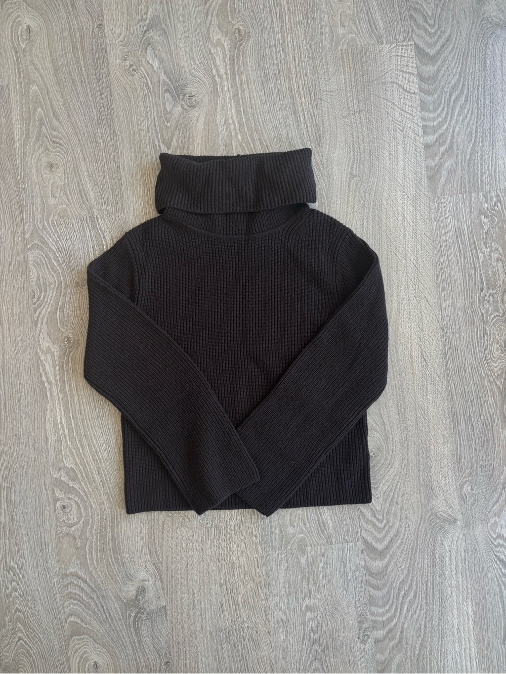 Arket - Dark Brown Turtleneck Ribbed Wool Sweater